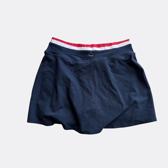 Beyond Yoga Logo-Print Stripe Waistband Stretch-Woven Mini Skirt Women's Size M - Picture 3 of 4